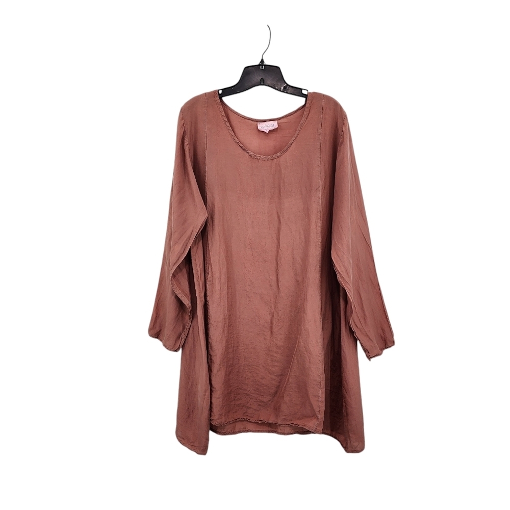 Cachaca Women's Lightweight Vintage Long Sleeves Tunic Lagenlook Top - M
